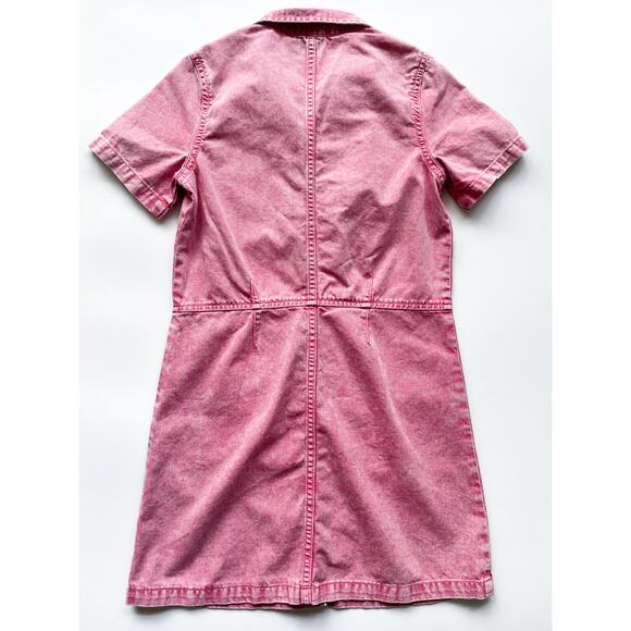 Girl's Gap Pink Denim Button Down Shirt Dress Size Large - Picture 5 of 5